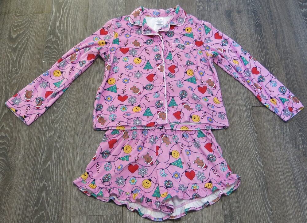 Art Class NWOT Christmas Pajamas Size XL/14 Girls 2 Piece Hearts Gingerbread